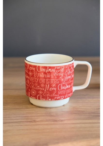 Porselen Christmas Istifli Kupa Altın Yaldızlı 250CC