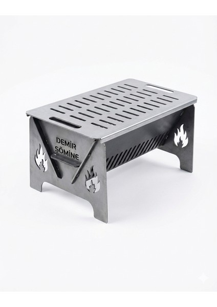 Demonte Mangal Portatif Çantalı Mini Pratik Katlanır Mangal