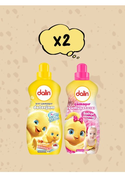 1500 ml Sıvı Bebek Deterjanı ve Bahar Ninnisi 1500 Ml yumuşatıcı 2 Adet