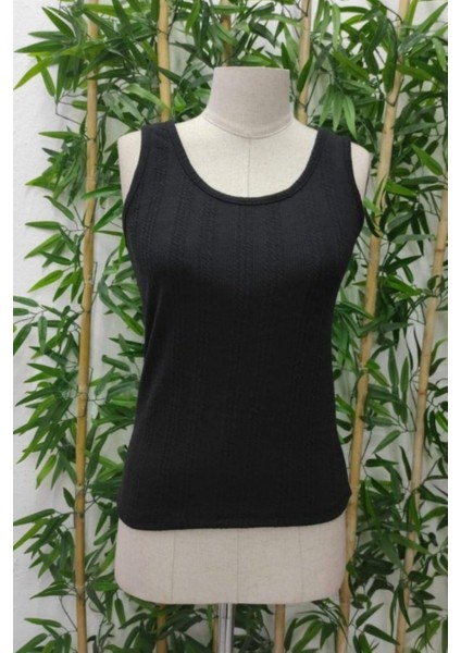 Askılı Örgülü Triko Bluz - Siyah fırsatları