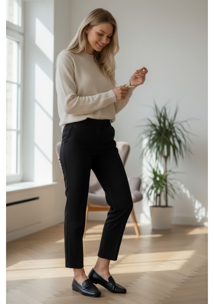 Nuage Siyah Hakiki Deri Yumuşak Taban Küt Burun Kadın Günlük Babet fırsatları