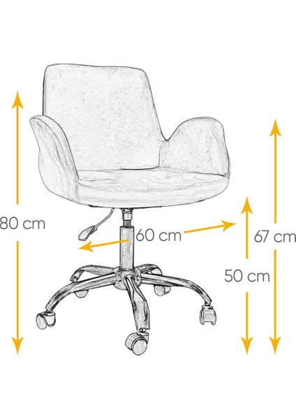Maki Beyaz Ayaklı Çalışma Sandalyesi Çocuk Bilgisayar Sandalyesi (Ayarlanabilir)