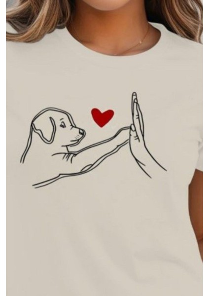 Bisiklet Yaka Köpek Baskılı Viskon Bluz - Beyaz fiyatları