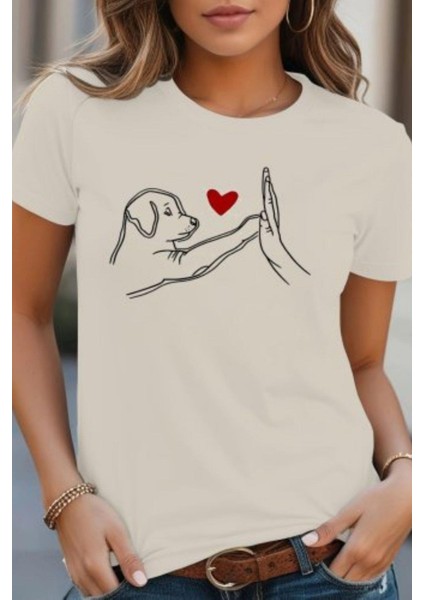 Bisiklet Yaka Köpek Baskılı Viskon Bluz - Beyaz modelleri