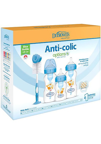 Db 3620 Geniş Ağız Anti-Kolik Options+ Pp Biberon Mavi Hediye Seti (2 Adet)