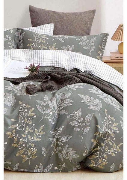 Kolay Ütülenir Nevresim Takımı Çift Kişilik Leaf Zümrüt Yeşili fiyatları