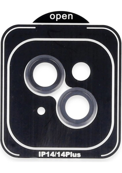 iPhone 14 Pvd Metal Kamera Lens - SIYAH-(5796)