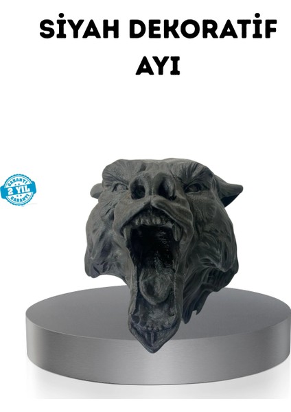 Bfs Ayı Tasarım Siyah 3D Duvar Heykeli