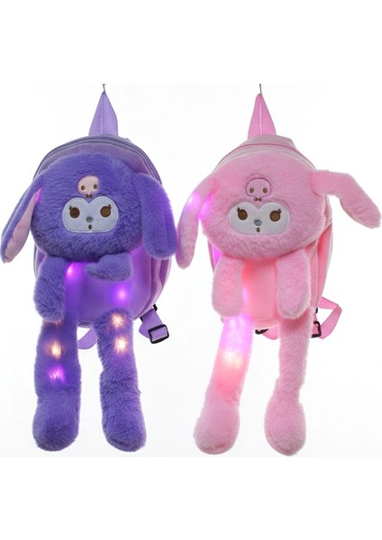 Peluş Işıklı Oynar Kulaklı Kuromi Sırt Çantası fiyatları