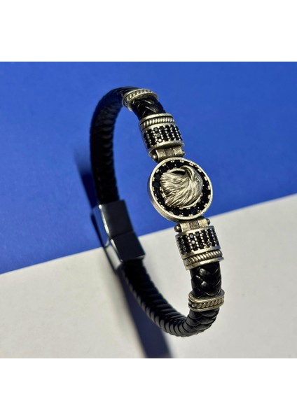 El Işçiliği ile Üretilmiş Hakiki Deri Erkek Bileklik