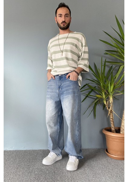 Eskitme Super Baggy Jean Taşlanmış Balon Pantolon modelleri