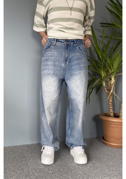 Eskitme Super Baggy Jean Taşlanmış Balon Pantolon indirimleri