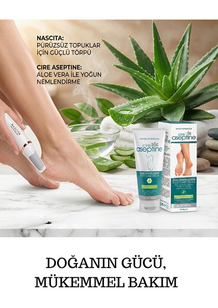 Elektrikli Topuk / Ayak Törpüsü Beyaz + Ayak Bakım Kremi 75ML fırsatları