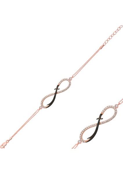 925 Ayar Gümüş Rose Sonsuzluk Zülfikar Kılıcı Bileklik T3895 (972972) fiyatları