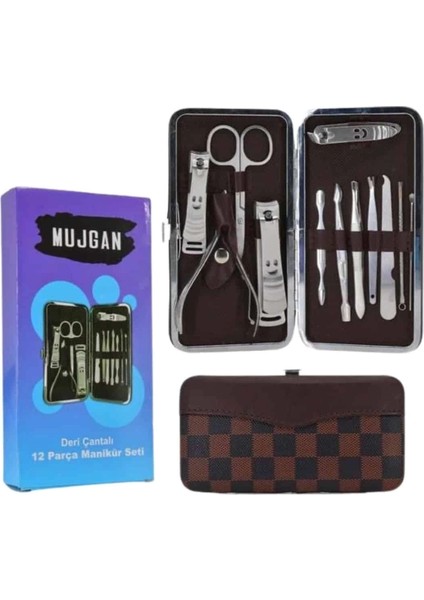 12 Parça Manikür Pedikür Seti Özel Deri Çanta El Ayak Bakımı Akne ve Sivilce Temizleme indirimleri