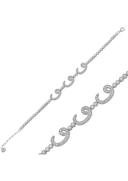 925 Ayar Gümüş Su Yolu Gümüş Vav Bileklik BR0460261 (972972)