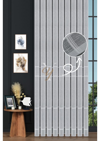 5505 Tül Perde V-01 Ekru