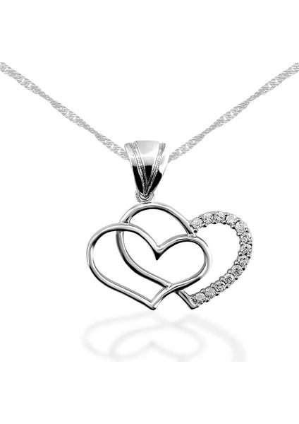 925 Ayar Gümüş Kalpli Kadın Gümüş Kolye PND47138240 (972972)