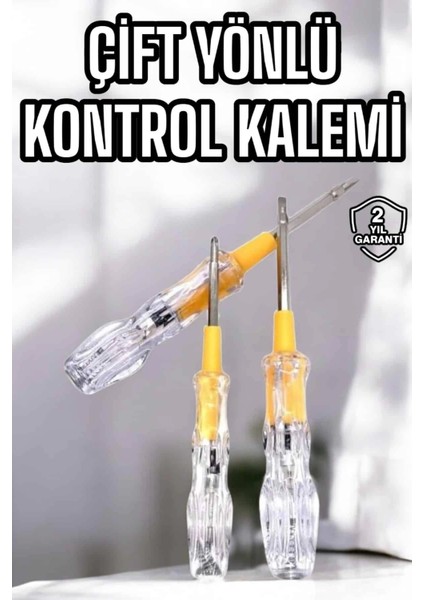 Çift Taraflı Elektrik Kontrol Kalemi Şeffaf Tornavida