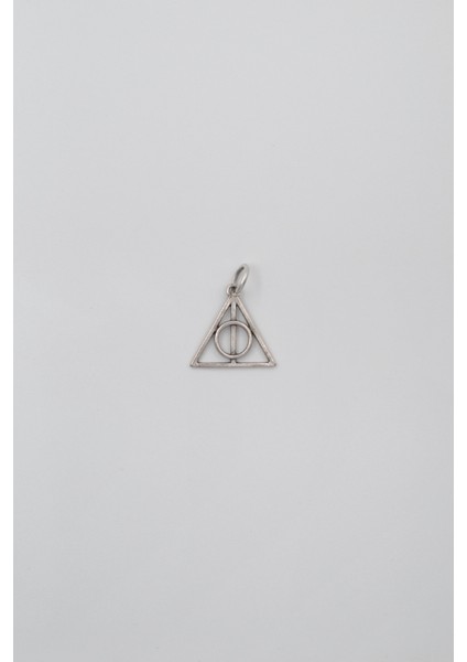 Minimal Harry Potter Ölüm Yadigarları Kolye Ucu - Antik Gümüş Kaplama - Kadın Erkek