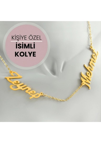Ieg Kişiye Özel Çift Isim Yazılı Kolye