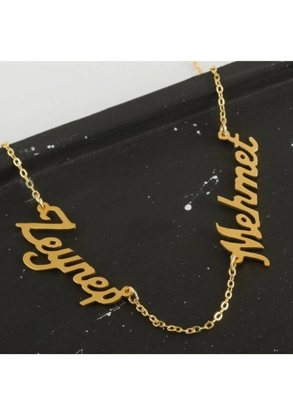 Ieg Kişiye Özel Çift Isim Yazılı Kolye fiyatları