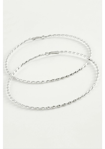 Burgulu Metal Halka Küpe 8-9-10 cm