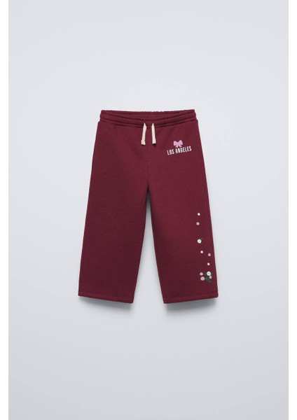 La Ciel Paris Şardonlu Nakış ve Baskı Detaylı Kız Çocuk Takımı – Sweatshirt & Boru Paça Alt, 2–7 Yaş modelleri