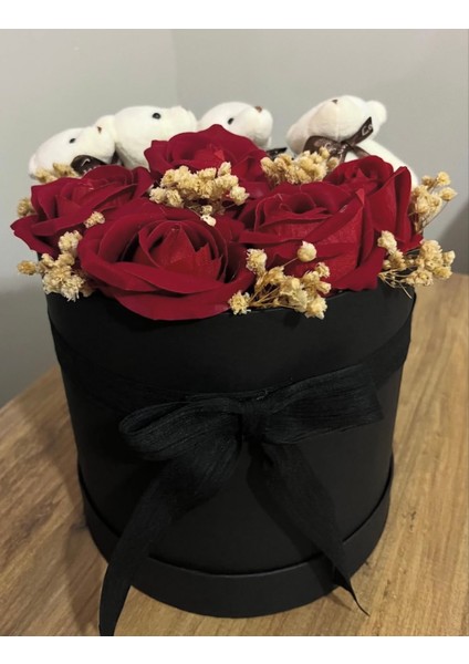 Ayıcıklı Hediye Kutusu &gül Arajmanı fiyatları