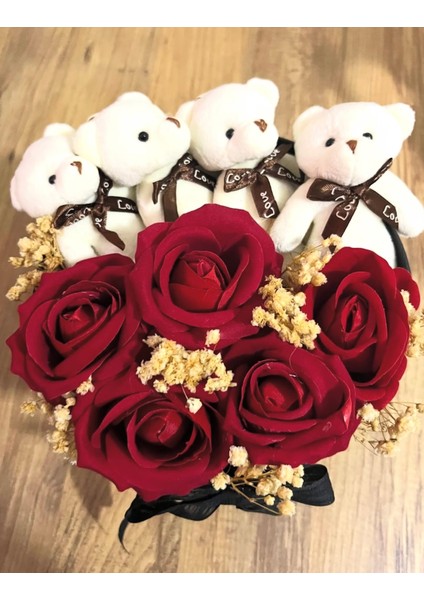 Ayıcıklı Hediye Kutusu &gül Arajmanı fırsatları