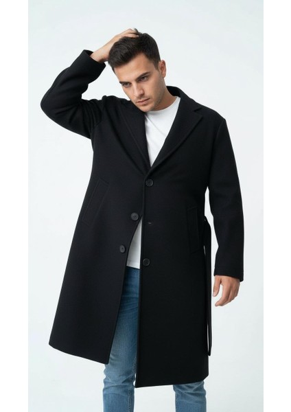 Erkek Kaşe Uzun Palto – Kışlık, Kuşaklı, Şık Modern Tasarım fiyatları