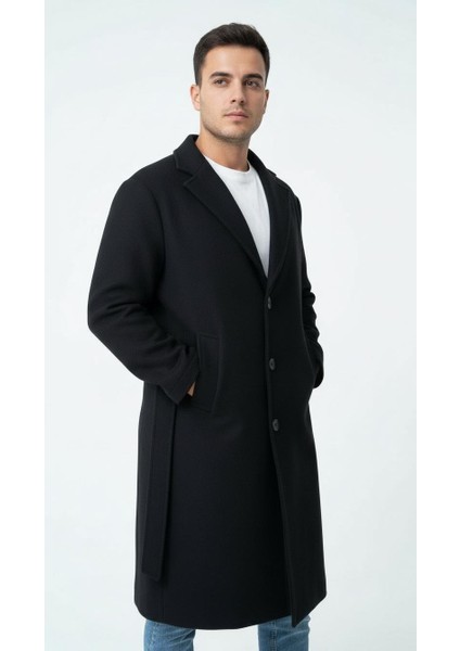 Erkek Kaşe Uzun Palto – Kışlık, Kuşaklı, Şık Modern Tasarım indirimleri
