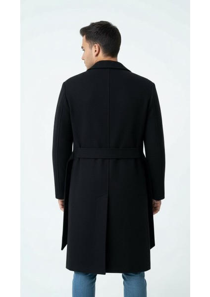 Erkek Kaşe Uzun Palto – Kışlık, Kuşaklı, Şık Modern Tasarım