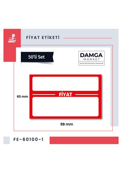 Yazılıp-Silinebilir Selefonlu Karton Raf Etiketi 6X10 cm 50 Adet