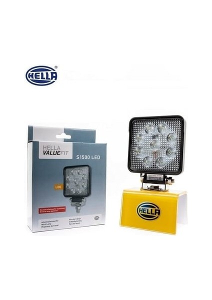 10V-30V Çalışma Lambası Kare 9W (9 Ledli) (100*100*34 Mm) - Hella 1GA357103012