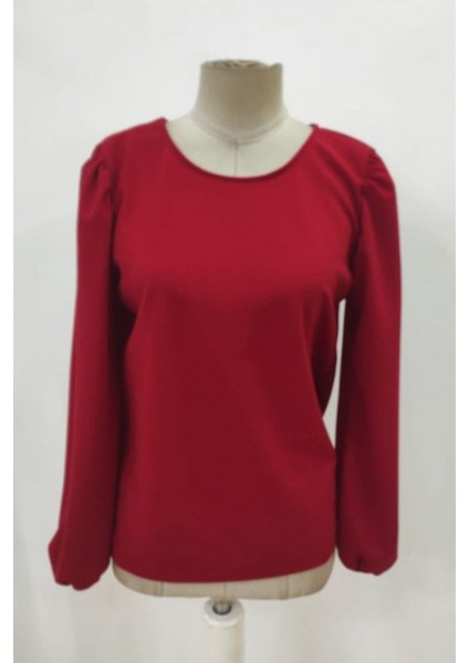 Sırtı Bağlamalı Ithal Krep Bluz - Kırmızı fırsatları