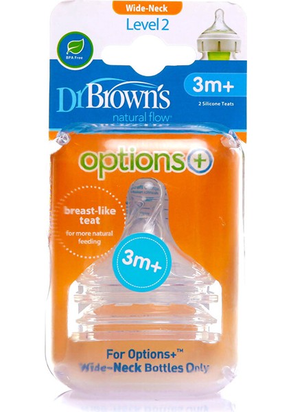 Db 2201 Dr Browns Geniş Ağız Options+ Biberon Emziği 3AY+ (3 Adet)