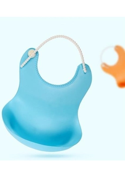 ® Çocuk Bebek Mama Önlüğü Dökülme Engelleyici Bükülebilir Mavi modelleri