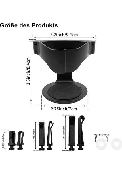 Volvo V70 2007-2008-2009-2010-2011-2012-2013-2014-2015-2016 Araç Bardak Tutucu Ayarlanabilir – Abs Malzeme, Kaymaz Pedli, Havalandırma Klipsli, 93X73X86MM Paralel Havalandırma Çıkış Için Uyumludur modelleri