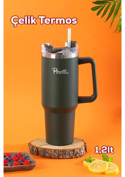 Perotti Colte V2 Paslanmaz Çelik Sporcu Termos Bardak Matara 1,2 Lt