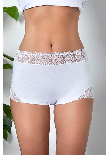Dantel Detaylı Boxer Beyaz (BRF21783)