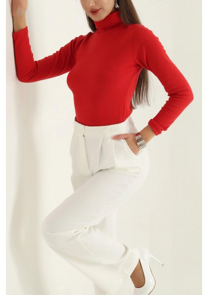 Balıkçı Yaka Bluz - Kırmızı modelleri