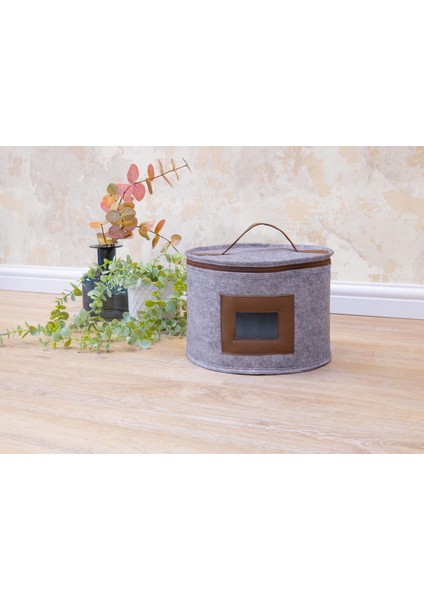 1'li Deri Şeritli Pencereli Yuvarlak Çok Amaçlı Düzenleyici Organizer Kutu Keçe Çanta (Maxi) fiyatları