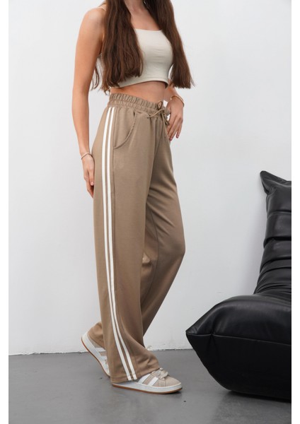 Yandan Çift Şeritli Pantolon Vizon indirimleri