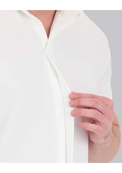 Oslo Gömlek Yaka Süs Patlı Likralı Erkek T-Shirt Premium Kumaş fiyatları