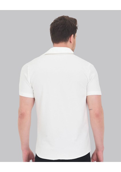 Oslo Gömlek Yaka Süs Patlı Likralı Erkek T-Shirt Premium Kumaş modelleri