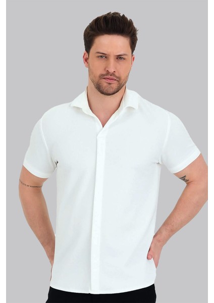 Oslo Gömlek Yaka Süs Patlı Likralı Erkek T-Shirt Premium Kumaş indirimleri