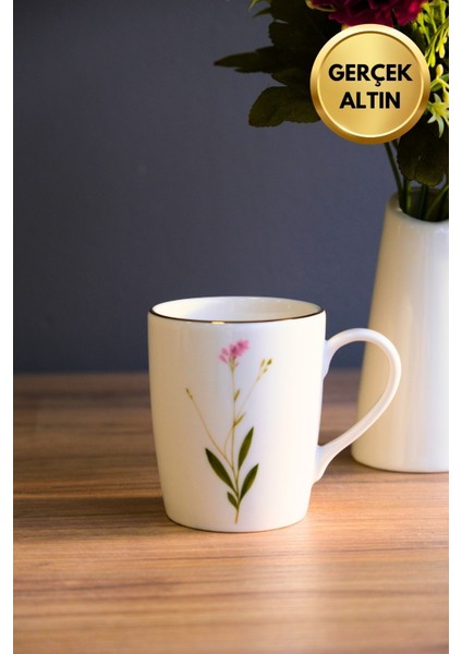 Porselen Natura Çuha Kulplu Mug Kupa 9cm 220ML 4 Lü modelleri