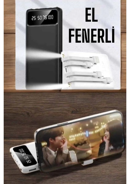 20.000 Mah LED Işıklı LCD Ekran USB Girişli Type-C Lightning Powerbank indirimleri