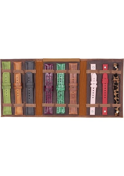 Hakiki Deri, El Yapımı, Saat Kordonu Taşıma Çantası, Antik Kahve indirimleri